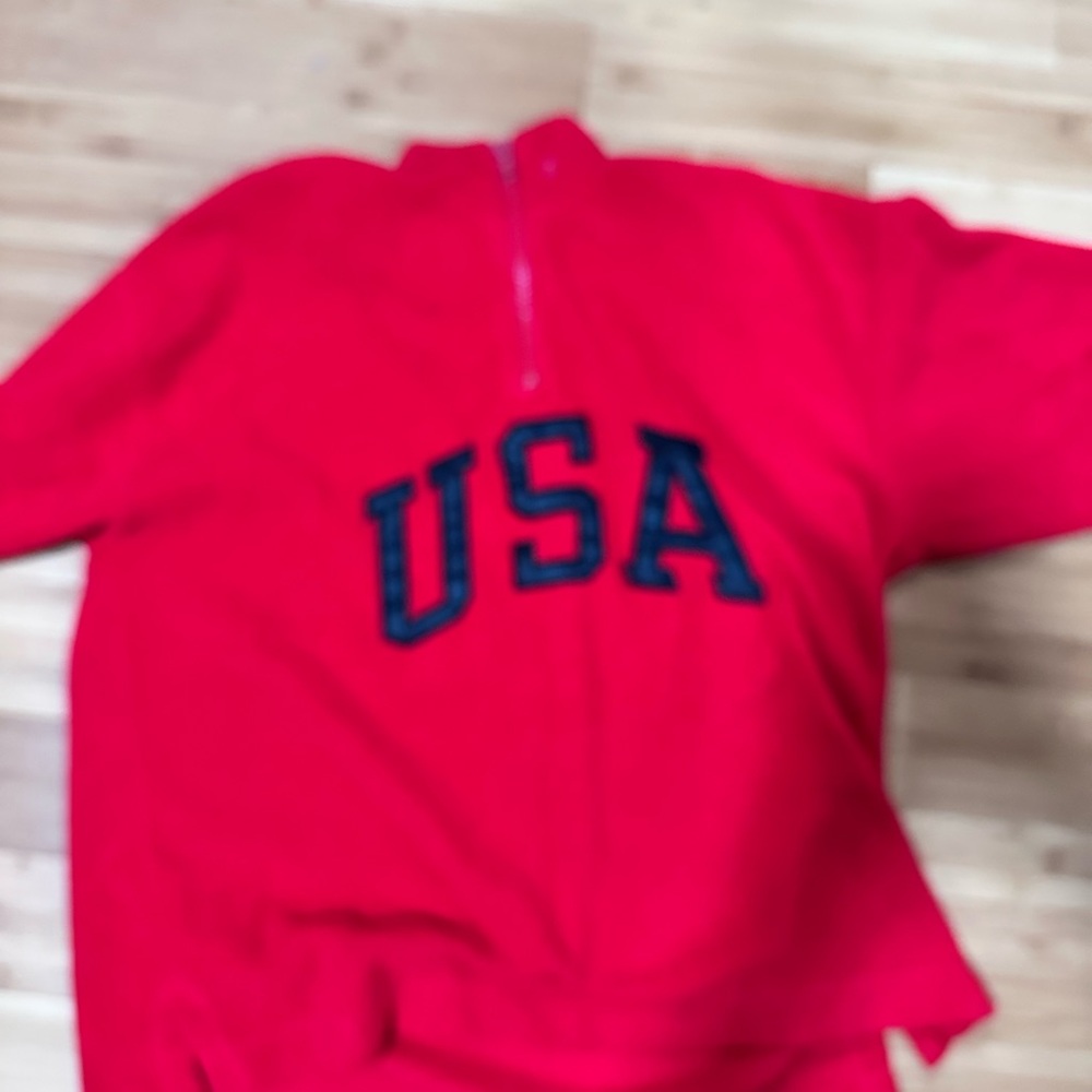 Red USA Zip-Up Sweatshirt